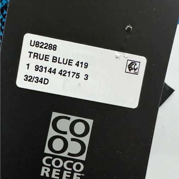 Coco Reef Reversible Verso Twist Underwire Bikini Top Python Blue Size 32/34D - Picture 9 of 13